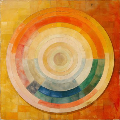 抽象油画、神秘艺术、Hilma af Klint 风格、在线艺术印刷品 作者 法赫塔利·阿卜杜勒拉希姆