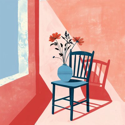 植物、椅子和陶瓷花瓶, 波西米亚风格, 现代墙面装饰 | 按需打印 作者 法赫塔利·阿卜杜勒拉希姆