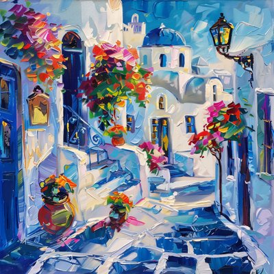 美丽街灯下的 Thira，定制框架挂画 作者 法赫塔利·阿卜杜勒拉希姆