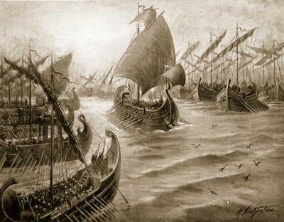 1916年，西蒙接管了希腊舰队的指挥，插图来自“哈钦森的国家历史” 作者 AC Weatherstone