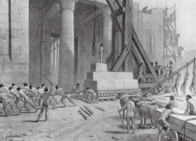 腓尼基工匠为所罗门建造神庙（石版画） 作者 AC Weatherstone