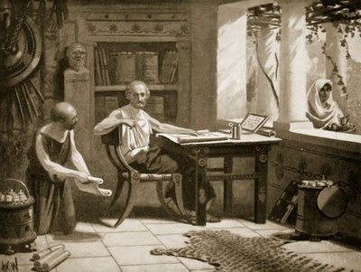 色诺芬决定他的历史，插图来自&39;哈钦森的国家历史&39;，1915年 作者 AC Weatherstone