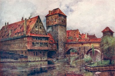 Henkersteg和Wasserturm，纽伦堡，德国，约1905年 作者 AG贝尔