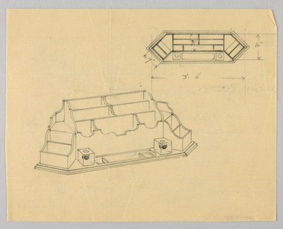 桌面收纳盒的平面和立面设计 作者 达文波特公司