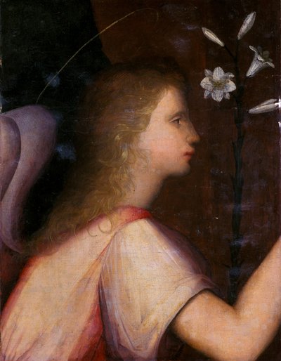 大天使加百列（木材上的蛋彩画） 作者 A.1485约1525年比奇内利