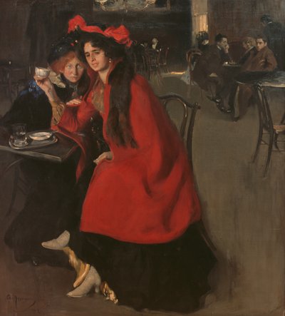 在一家咖啡馆，1902年 作者 AA Murashko