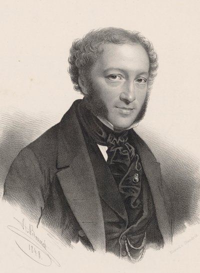 钢琴家和作曲家Ignaz Moscheles 1794-1870的肖像，1848年。 作者 A. Brandt