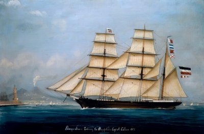 Barque Sirene Entering the Bay of Naples, Capt. A. Calliess 作者 A. 卡丽丝