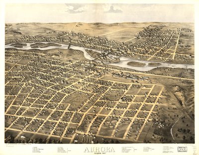 伊利诺伊州奥罗拉，1867 年。LOC 73693341 作者 一个;芝加哥平版印刷公司鲁格