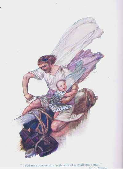 I tied my youngest son to the end of a small spare mast (The Comedy of Errors), from Tales from Shakespeare pub. by Ward Lock & Co Ltd 作者 杰克逊