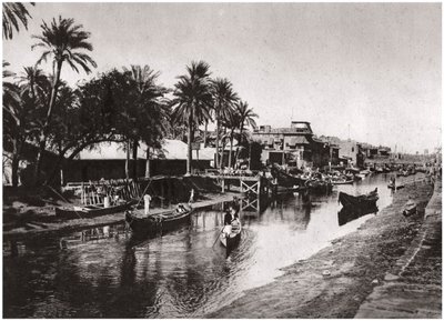 通往伊拉克巴士拉Shatt al-Arab的阿沙尔河（Ashar Creek），1925年。 作者 凯里姆