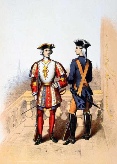 国王和骑士的皇家卫队，1887年，18世纪 作者 A.勒默西耶