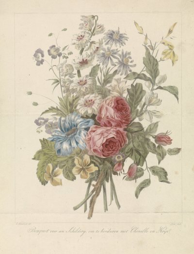 花束，刺绣模型 作者 康妮莉丝·波丝提（Cornelis Borsteegh）