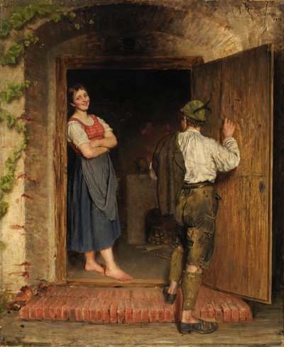 门上的绘画，1887年。 作者 A. 牛