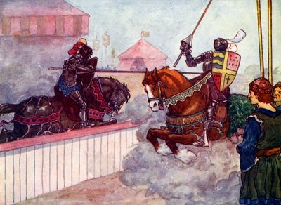 伯爵一次又一次地骑着爱德华，直到他的长矛被击碎，c1270，1905年。 作者 福雷斯特
