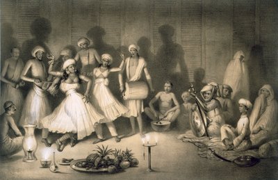 Nautch女孩的舞蹈》，出版。1858. 作者 A.索尔特科夫