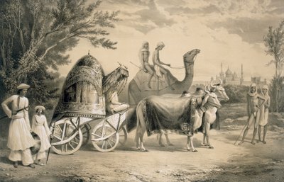 德里国王的后宫马车，来自“印度之旅”，酒吧。作者：Smith，Elder und Co.，1858 作者 A.索尔特科夫