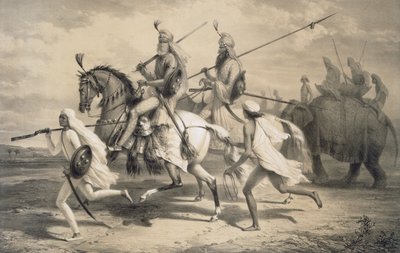 狩猎的锡克教徒，1858年。 作者 A. Soltykoff