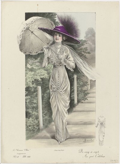 La Femme chic》，副刊，约 1912 年，第 18 期，第 184 插图：De cinq aà sept (...) 作者 A.苏切尔