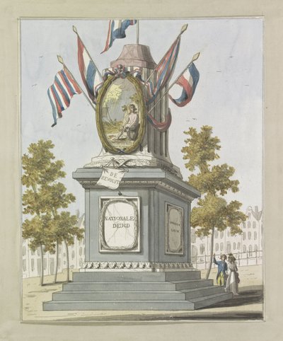 革命，Koningsplein 上的装饰，1795 年
1795 年阿姆斯特丹联盟党装饰的十幅图版（系列标题） 作者 约翰·罗洛夫海报
