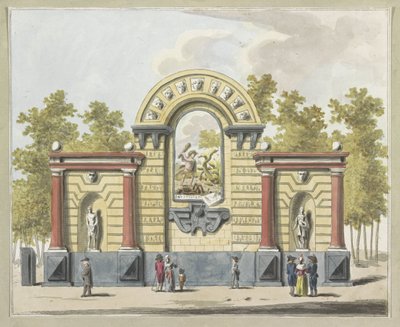 贵族的毁灭》，Westermarkt 上的装饰，1795 年
十张 1795 年阿姆斯特丹联盟聚会的装饰板（系列标题） 作者 约翰·罗洛夫海报