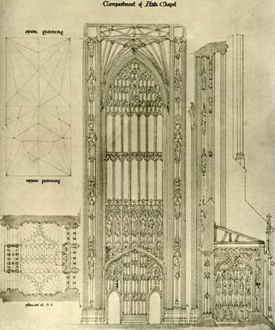 建筑图：1906年反教堂的隔间，1833-1834年。 作者 AWN普金