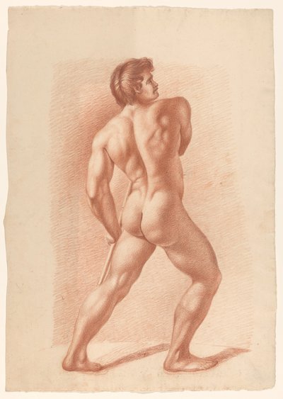 站立的男性裸体，从后面看 作者 A. Waterloo (attributed to)
