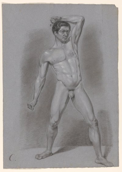站立的男性裸体，从正面看 作者 A.滑铁卢（归因于）