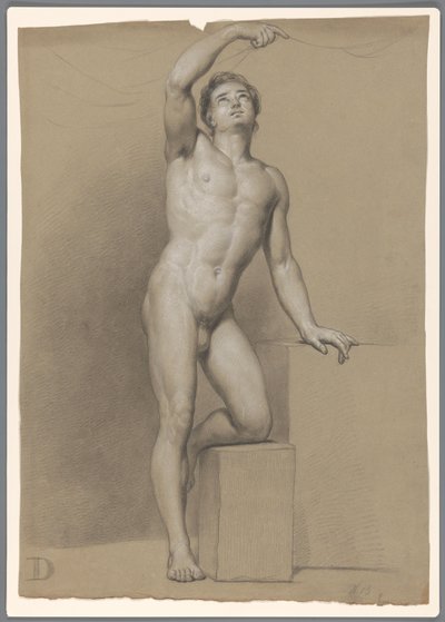 站立的男性裸体，从正面看 作者 A. Waterloo (attributed to)