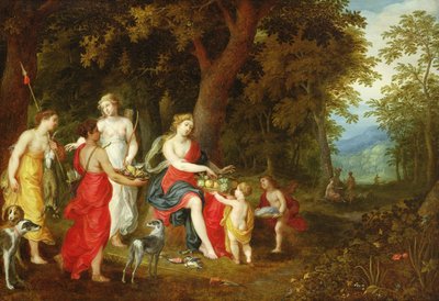 黛安娜和她的少女，追捕后，1626年 作者 A. and Balen，H. van Govaerts