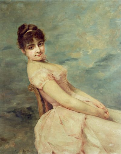 一名年轻女子的画像 作者 A. de la Prely