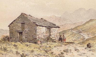 北威尔士 Ghorphwysfa 的小屋（chromolitho） 作者 亚伦·埃德温·彭利