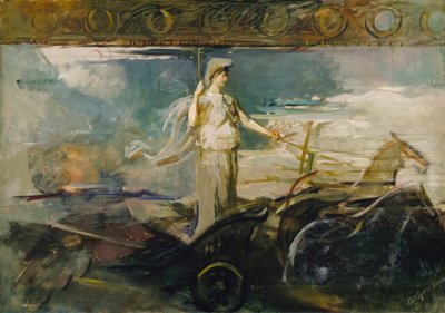 战车上的密涅瓦，约1894年。 作者 雅培汉德森塞耶