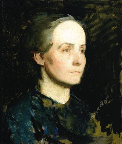 格特鲁德-布洛德小姐的女性肖像，约1881年。 作者 雅培汉德森塞耶