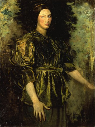 1918年绿色天鹅绒的女人 作者 雅培汉德森塞耶