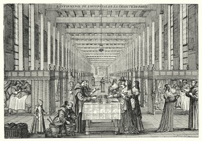 The Infirmary of the Hopital de la Charite of Paris (engraving) 作者 亚伯拉罕（继）博塞