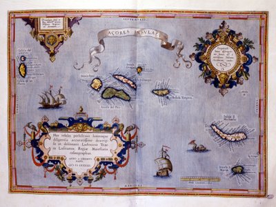 亚速尔群岛，根据奥特利乌斯地图集 作者 亚伯拉罕（后）奥特里乌斯（Ortelius）