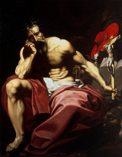 圣杰罗姆，约 1610 年（布面油画） 作者 亚伯拉罕 (attr.to) Janssens