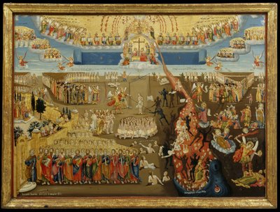 第二次来临，1794年（面板上的鸡蛋蛋白和金箔） 作者 亚伯拉罕