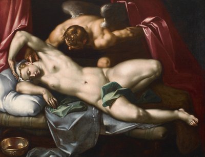 丘比特在夜间拜访赛琪，约1590年。 作者 亚伯拉罕·布洛玛特（Abraham Bloemaert）