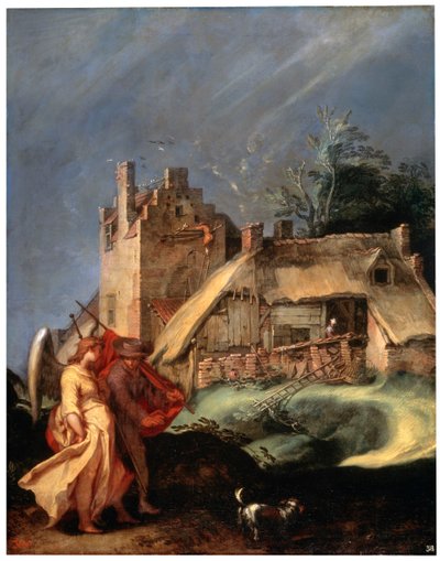 与托比亚斯和天使的风景，c1610-c1615 作者 亚伯拉罕·布洛玛特（Abraham Bloemaert）