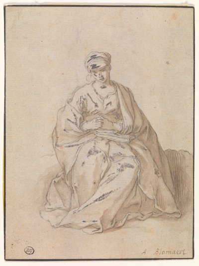 玛丽亚，坐着看书 作者 亚伯拉罕·布洛玛特（Abraham Bloemaert）
