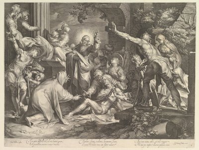拉撒路的升起，ca。 1600。 作者 亚伯拉罕·布洛玛特（Abraham Bloemaert）