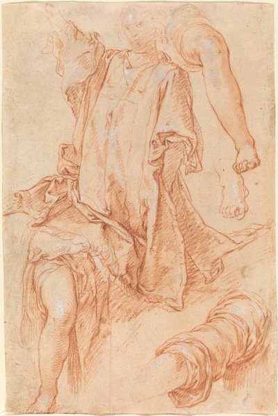 腿部和窗帘的研究[直页]。 作者 亚伯拉罕·布洛玛特（Abraham Bloemaert）