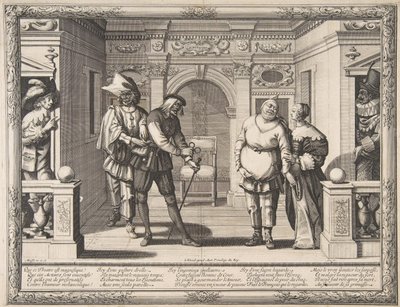 约克勃艮第酒店的演员1633-34。 作者 亚伯拉罕·博斯（Abraham Bosse）