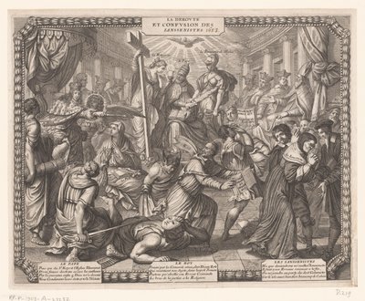 Aftocht der Jansenisten
Deroute et Confusion des Ianssenistes.(物体上的标题） 作者 亚伯拉罕·博斯（Abraham Bosse）