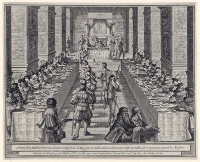 盛宴的安排，来自“圣灵的勋章”，酒吧。 1634 作者 亚伯拉罕·博斯（Abraham Bosse）