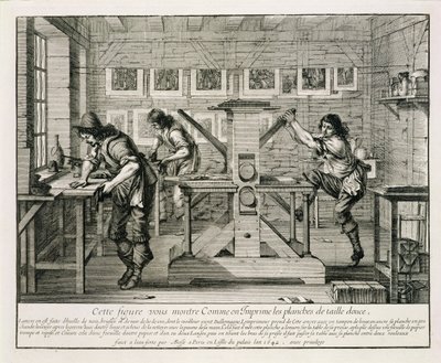 法国印刷机，1642年 作者 亚伯拉罕·博斯（Abraham Bosse）