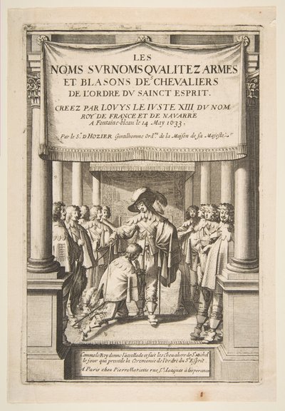 Pierre dHoziers的代表作昵称使骑士们的武器和徽章都受到了号称……，1634年。 作者 亚伯拉罕·博斯（Abraham Bosse）