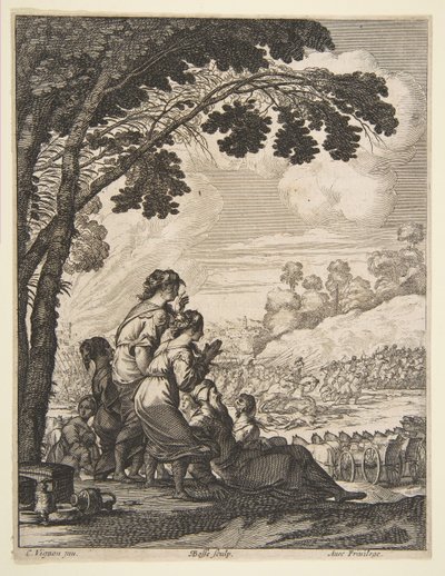 Desmarets de Saint-Sorlin的《拉里安的插图》，马背上的Palamede，1639年。 作者 亚伯拉罕·博斯（Abraham Bosse）